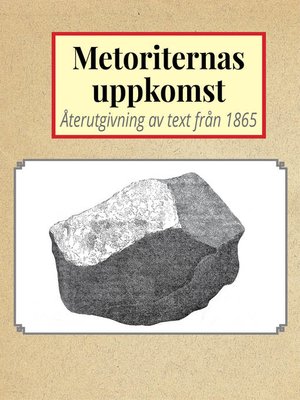 cover image of Om meteoriternas uppkomst